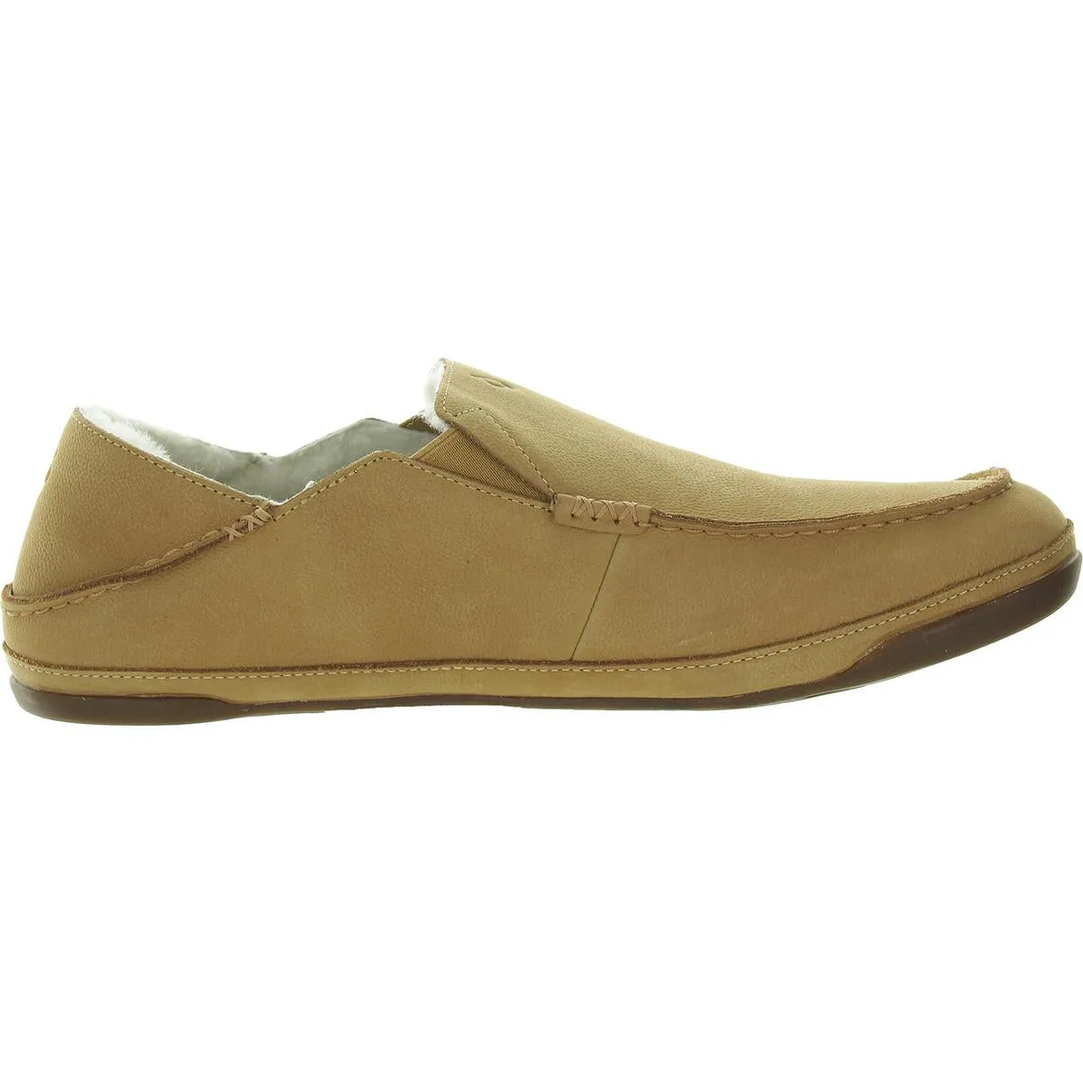 Kipuka Hulu Mens Leather Shearling Lined Moccasin Slippers