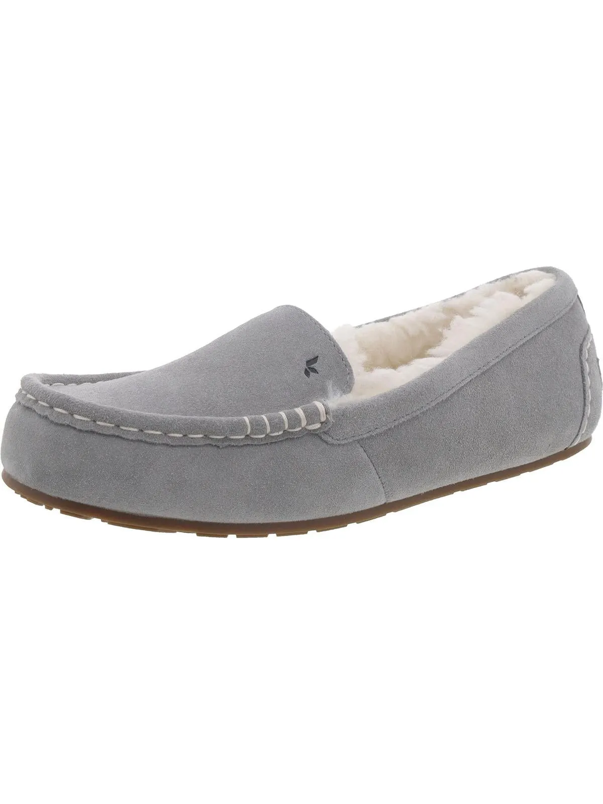 Lezly Womens Suede Slip On Loafer Slippers