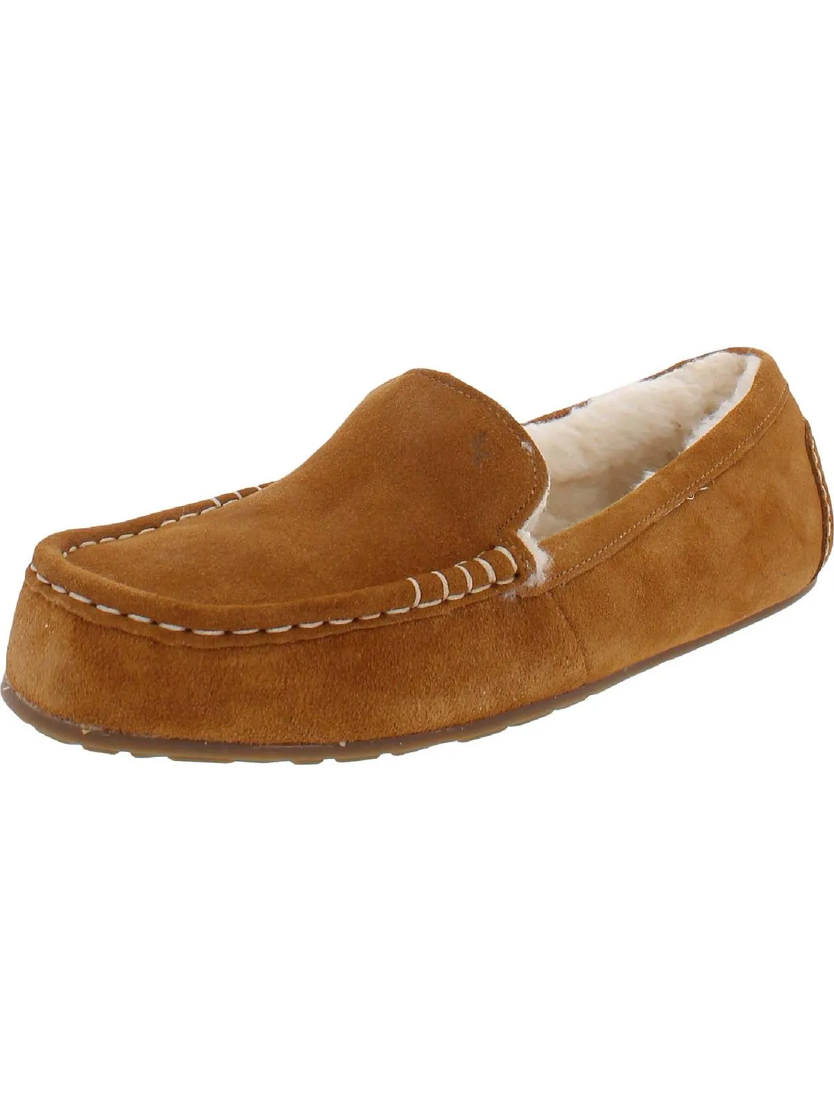 Lezly Womens Suede Slip On Loafer Slippers