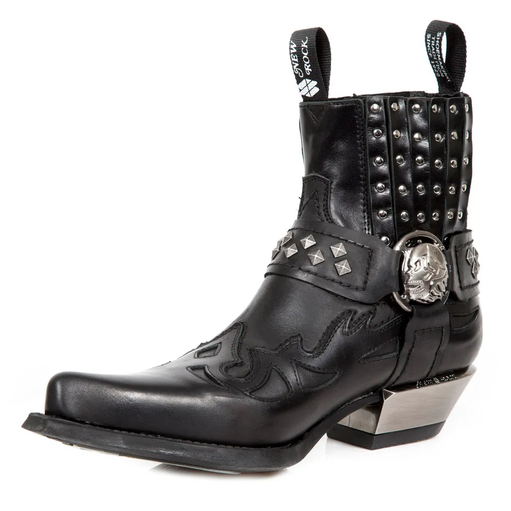 M.7950-S1 Ankle Boots Western Goth Skull Stud