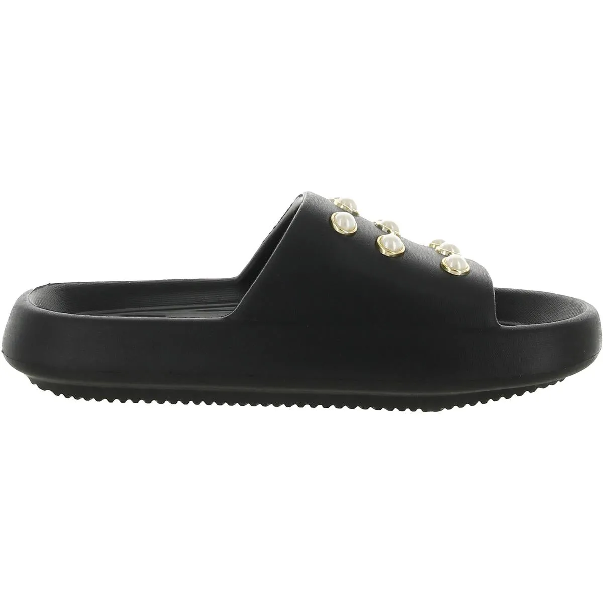 Mello Eva Pearl Womens Embellished Comfort Insole Slide Sandals