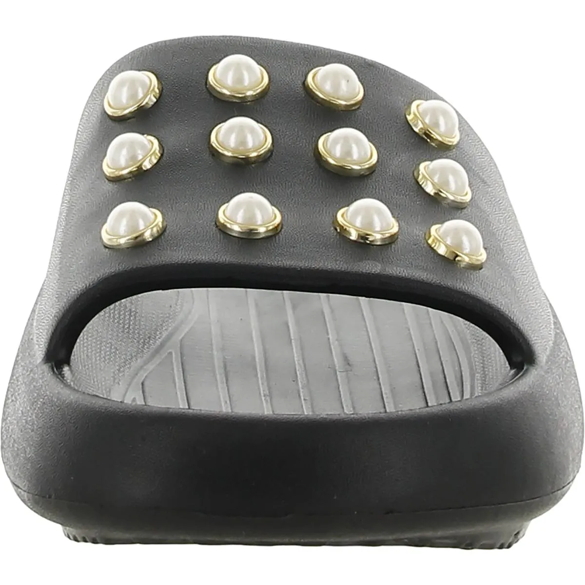 Mello Eva Pearl Womens Embellished Comfort Insole Slide Sandals