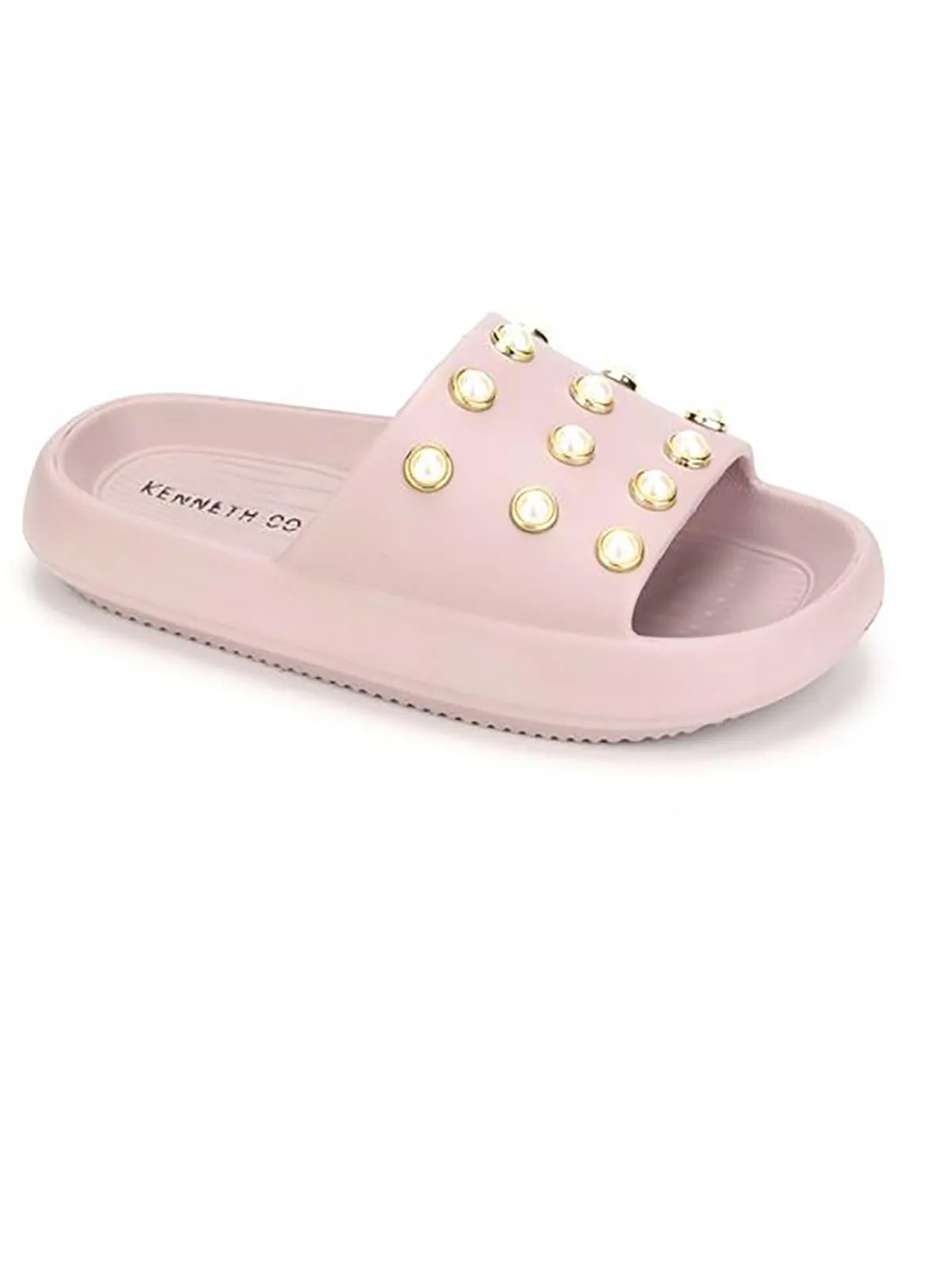 Mello Eva Pearl Womens Embellished Comfort Insole Slide Sandals