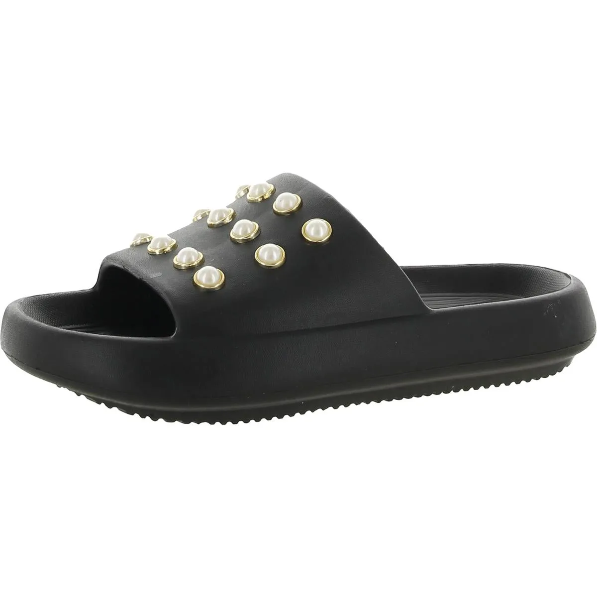Mello Eva Pearl Womens Embellished Comfort Insole Slide Sandals