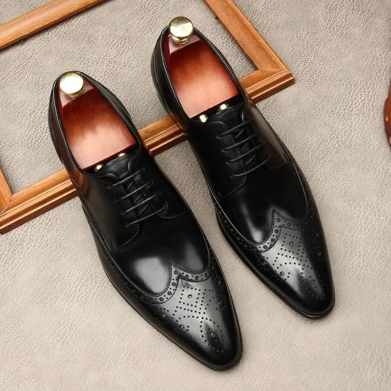 Men Dress Shoes -  Edgardo Oxford Leather Shoes