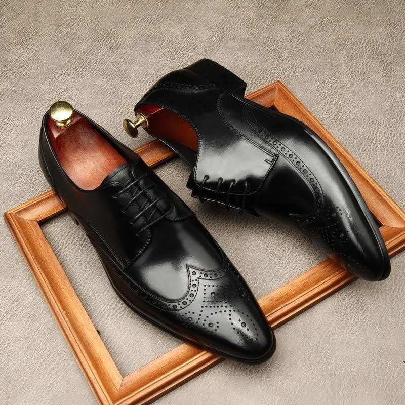 Men Dress Shoes -  Edgardo Oxford Leather Shoes