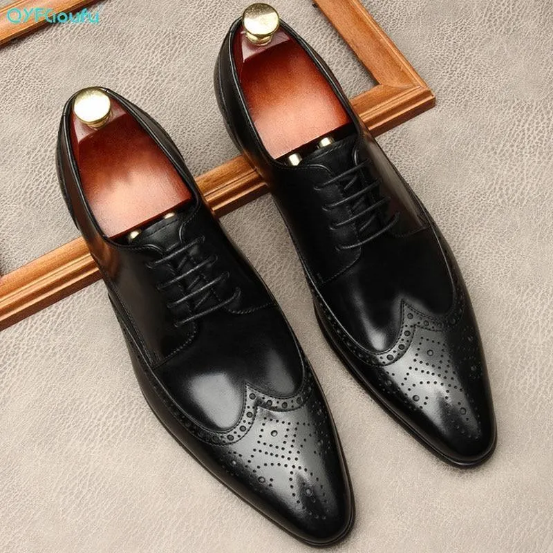 Men Dress Shoes -  Edgardo Oxford Leather Shoes