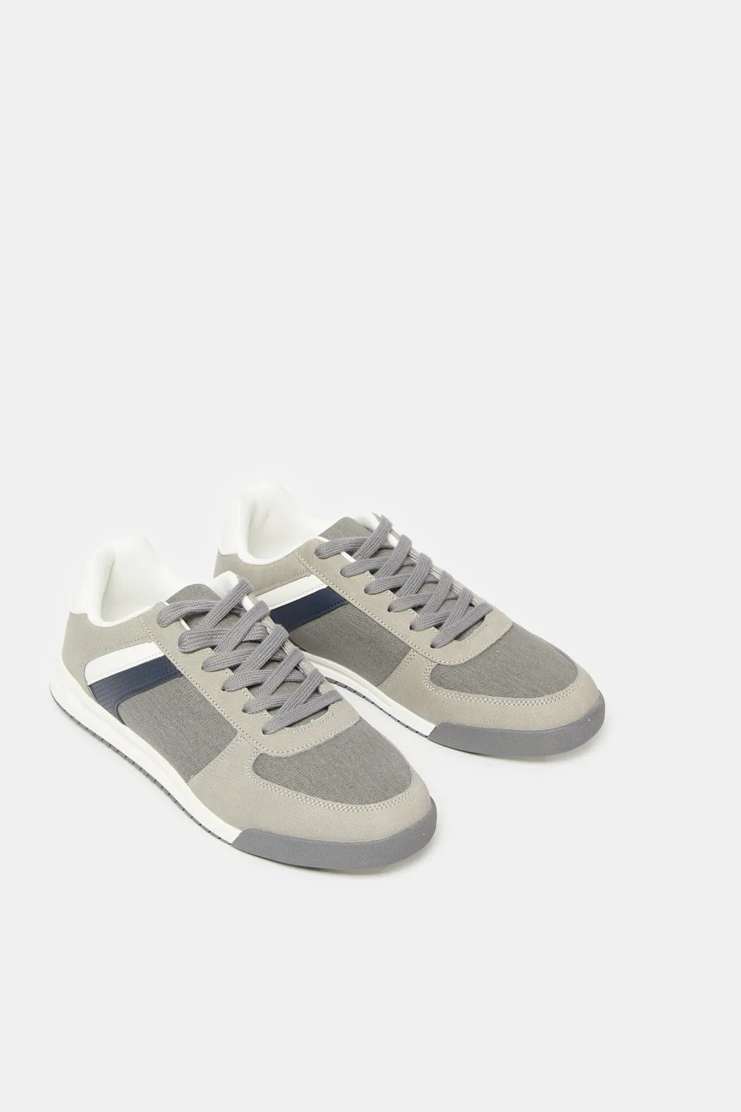 Men Grey Stripped Sneaker