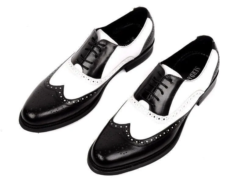 Men Oxfords, Genuine Leather, Vintage, Black, Brown