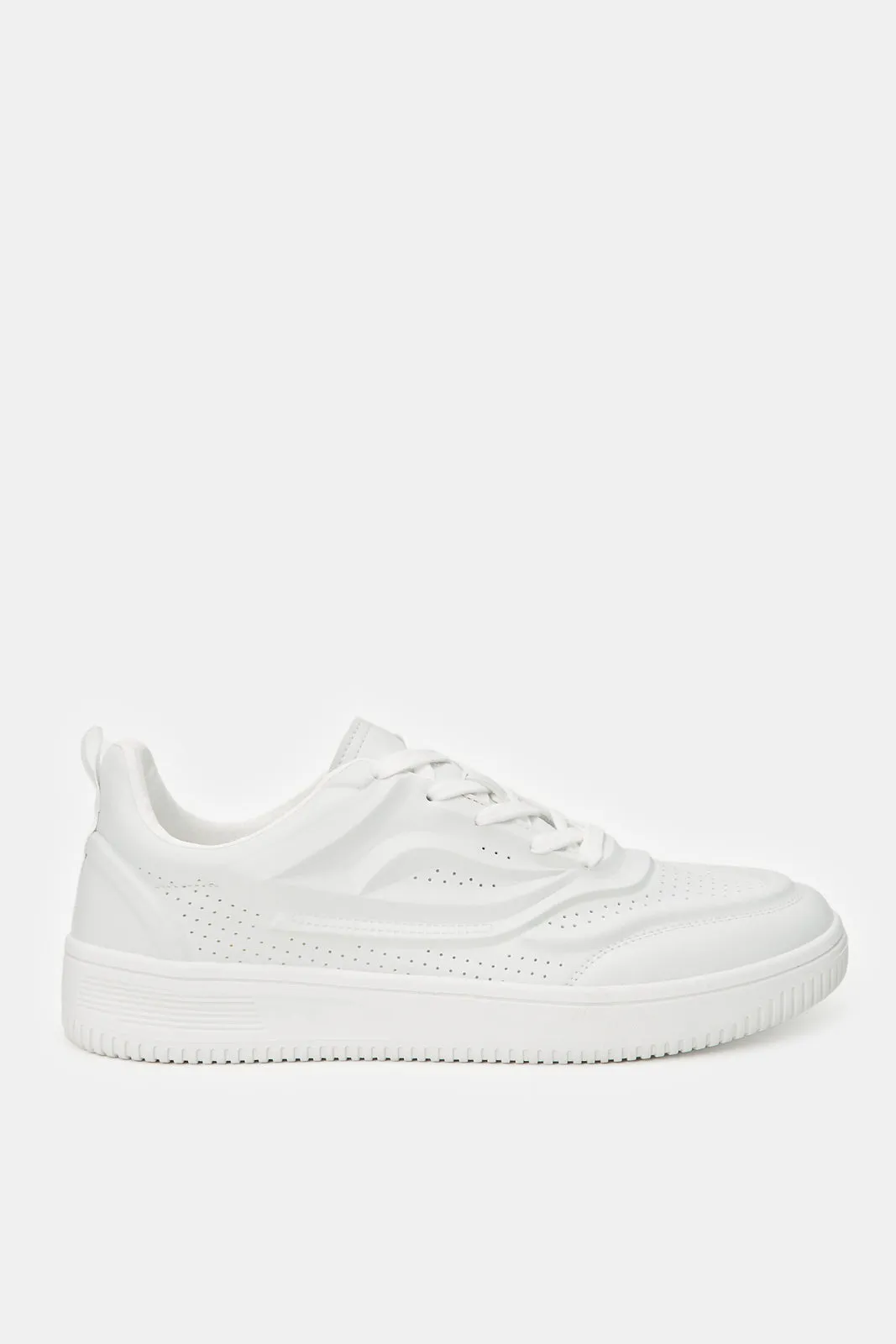 Men White Material Block Sneaker