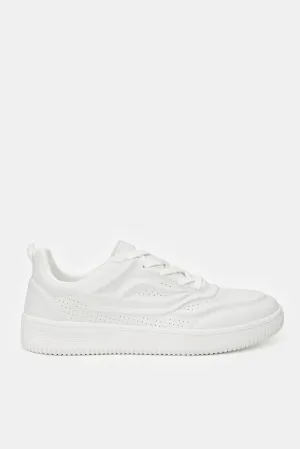 Men White Material Block Sneaker