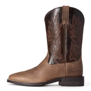 Men's Authentic Layton Western Boot - Broad Square Toe In Brown