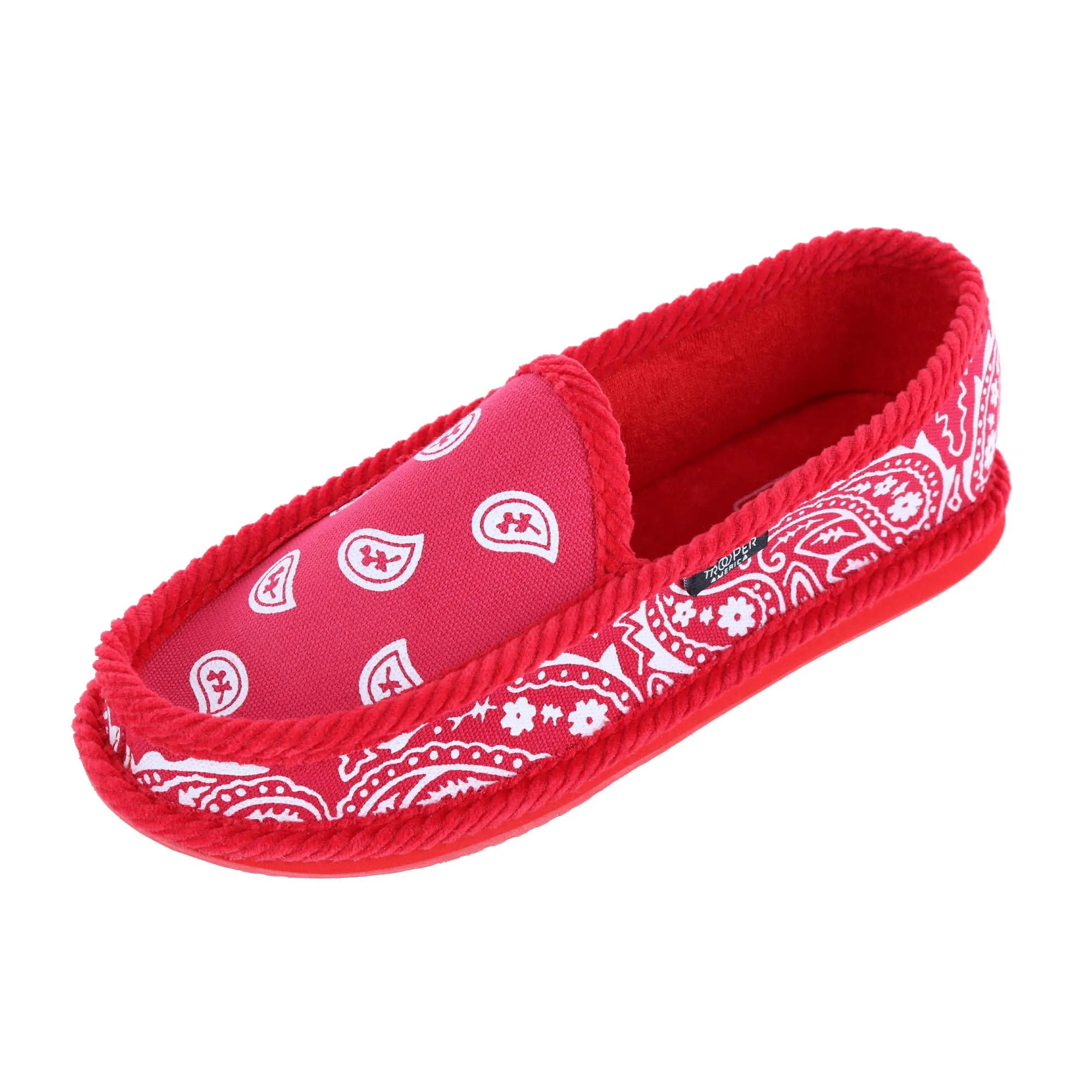 Men's Bandana Print Slip On House Shoe Slipper