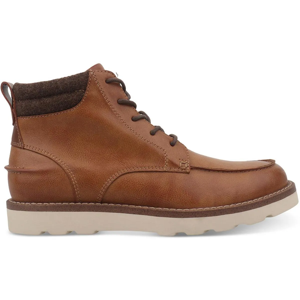 Mens Comfort Insole Faux Leather Combat & Lace-Up Boots