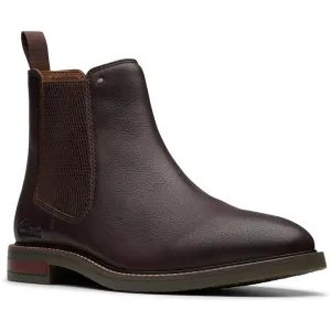Mens Contrast Trim Leather Chelsea Boots