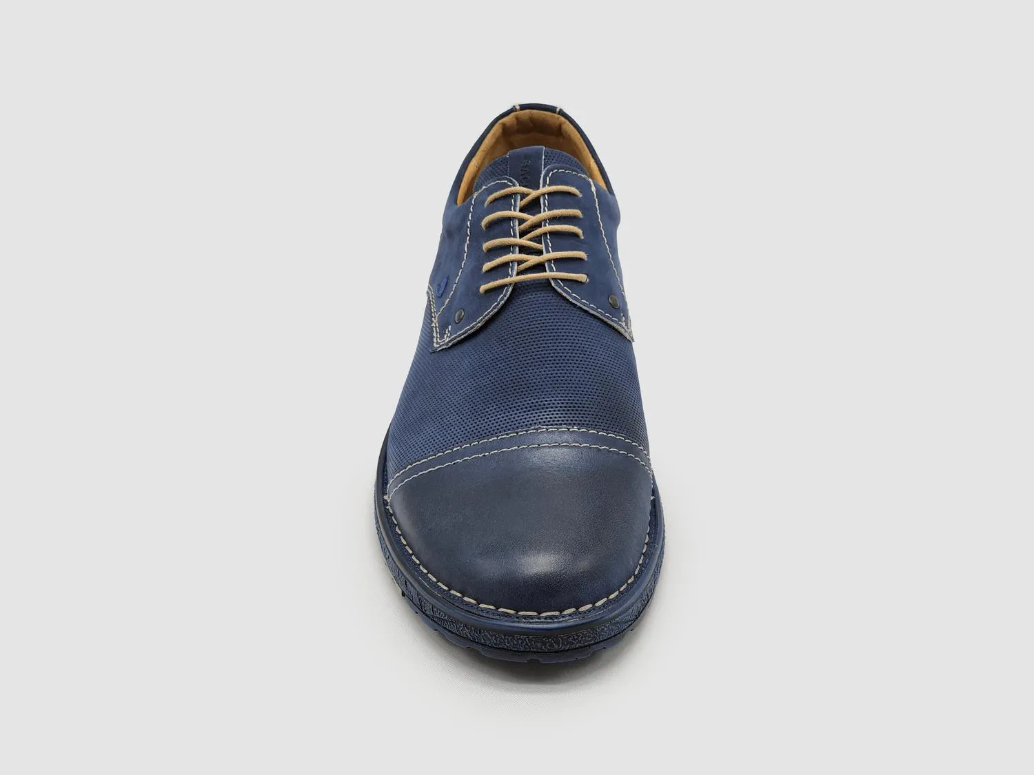 Men's Derby Toe-Cap Leather Dress Shoes In Navy
