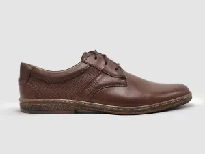 Men's Essential Leather Dress Shoes In Dark Brown