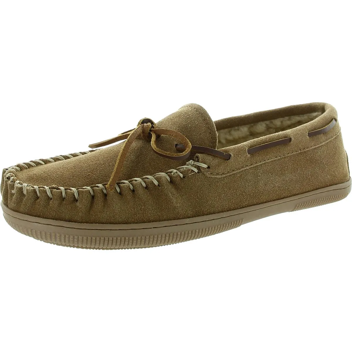 Mens Leather Moccasin Slippers