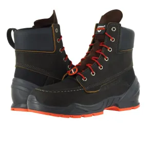 Men's Moc Toe Work Boots 8�� In Dark Brown