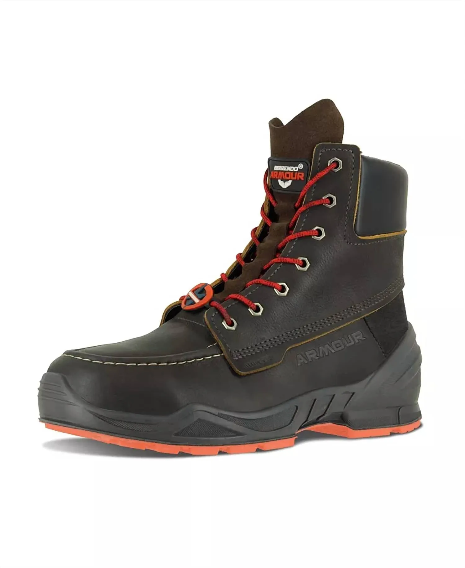 Men's Moc Toe Work Boots 8�� In Dark Brown