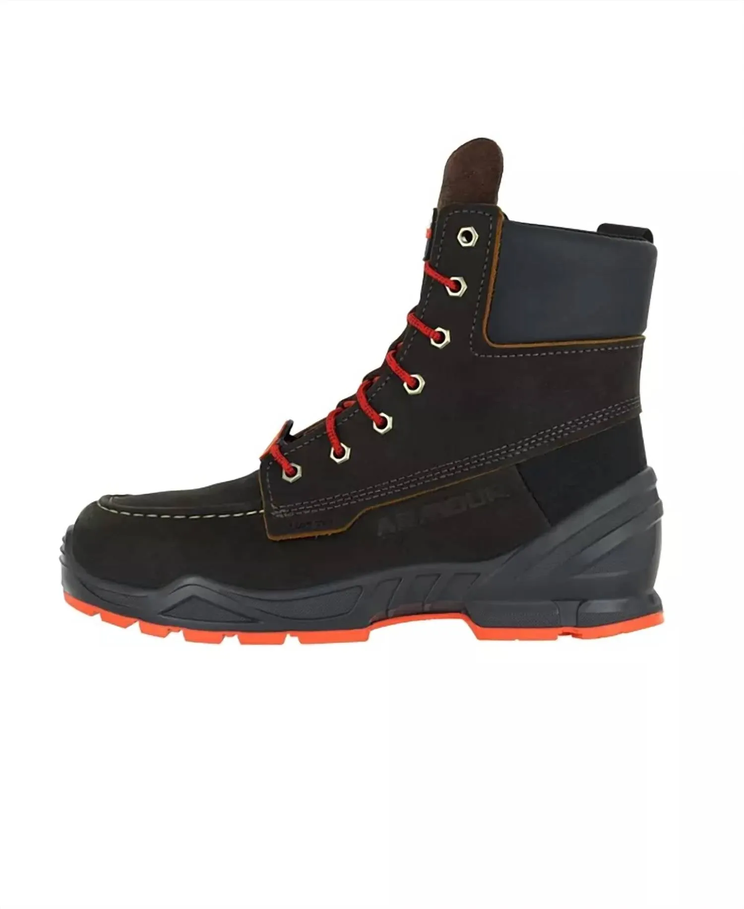 Men's Moc Toe Work Boots 8�� In Dark Brown