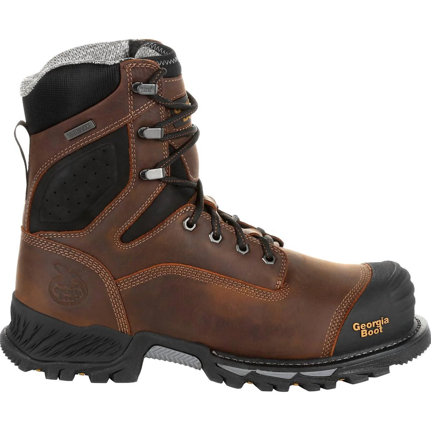 Men's Rumbler 8" Composite Toe Waterproof Work Boot - Wide Width In Brown
