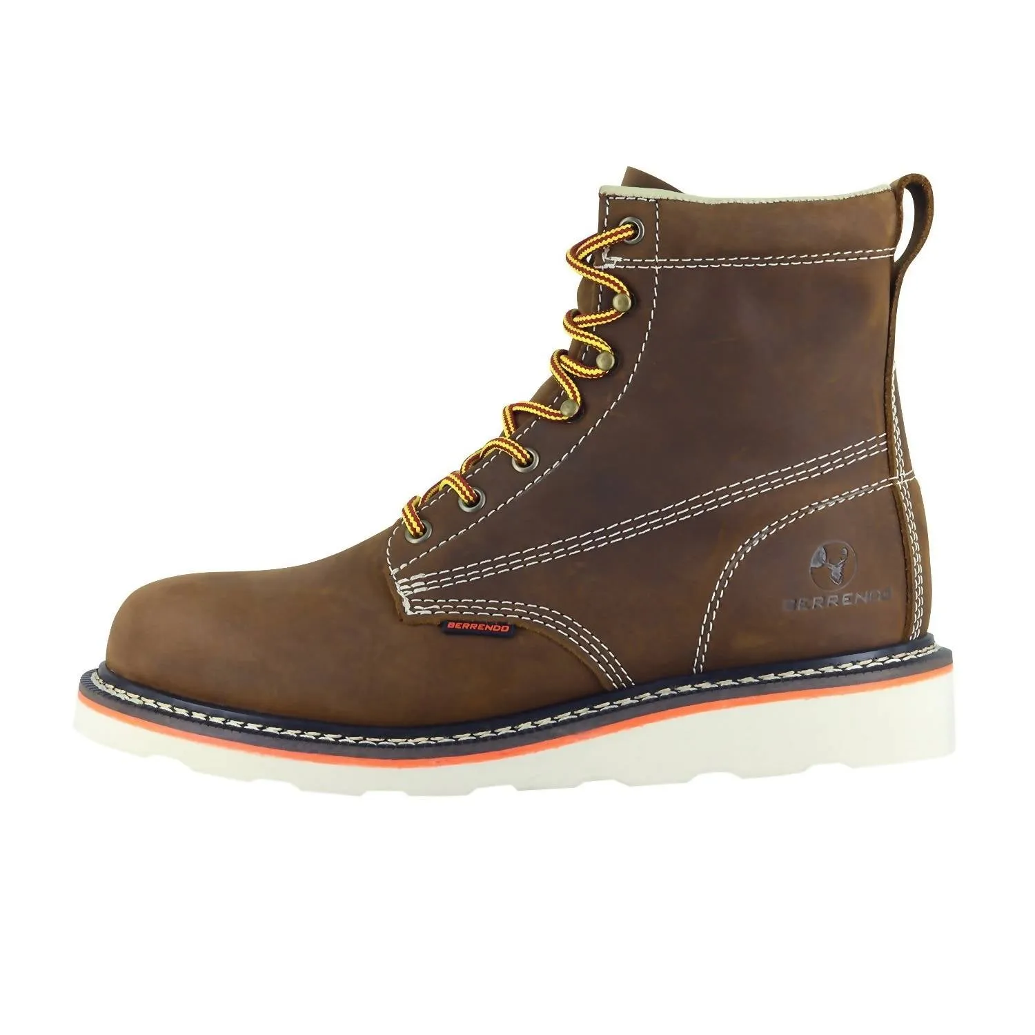 Men's Soft Toe Work Boots Safety Footwear Electrical Hazard Rated In Brown