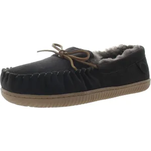 Mens Textured Suede Moccasin Slippers