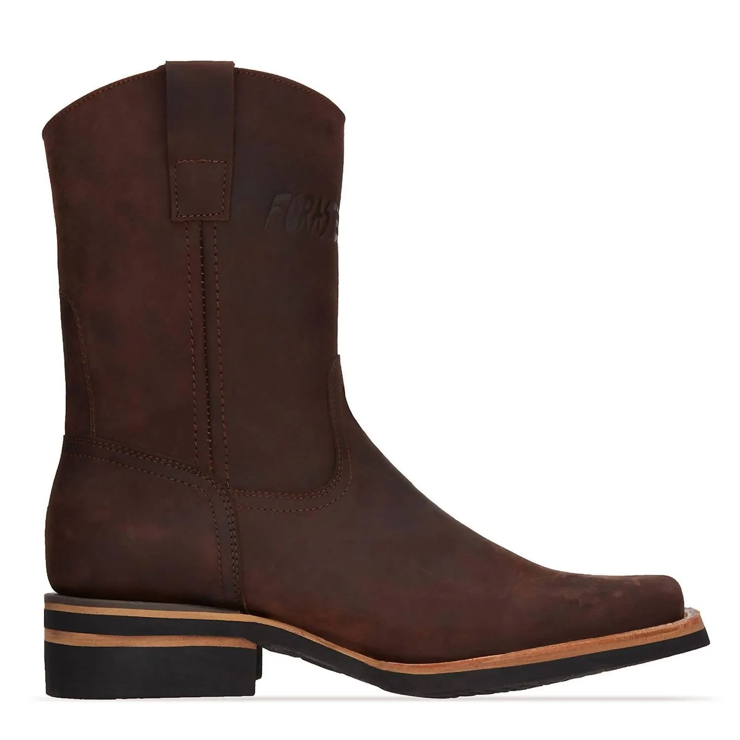 Men's Western Suede Leather Boots In Brown