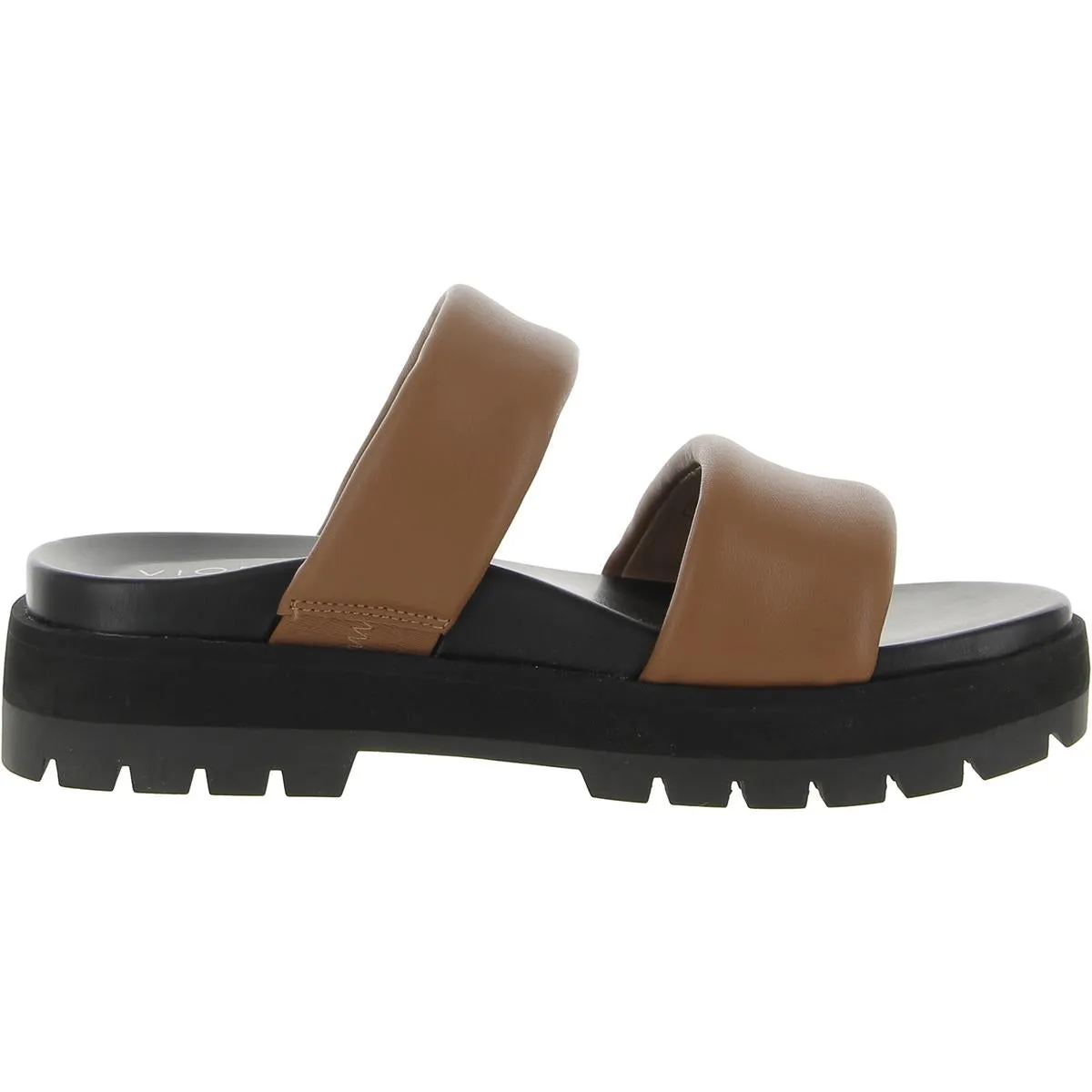 Modesto Womens Leather Slip-On Slide Sandals