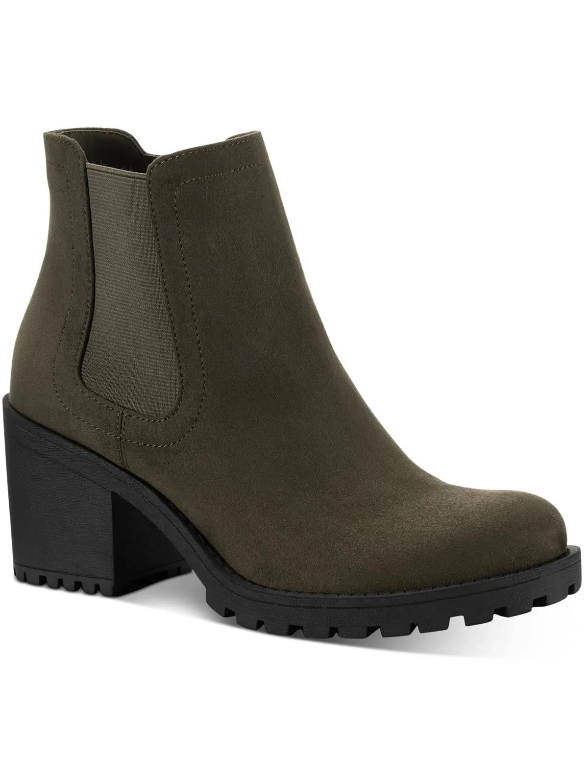 Morghan Womens Faux Suede Round Toe Ankle Boots