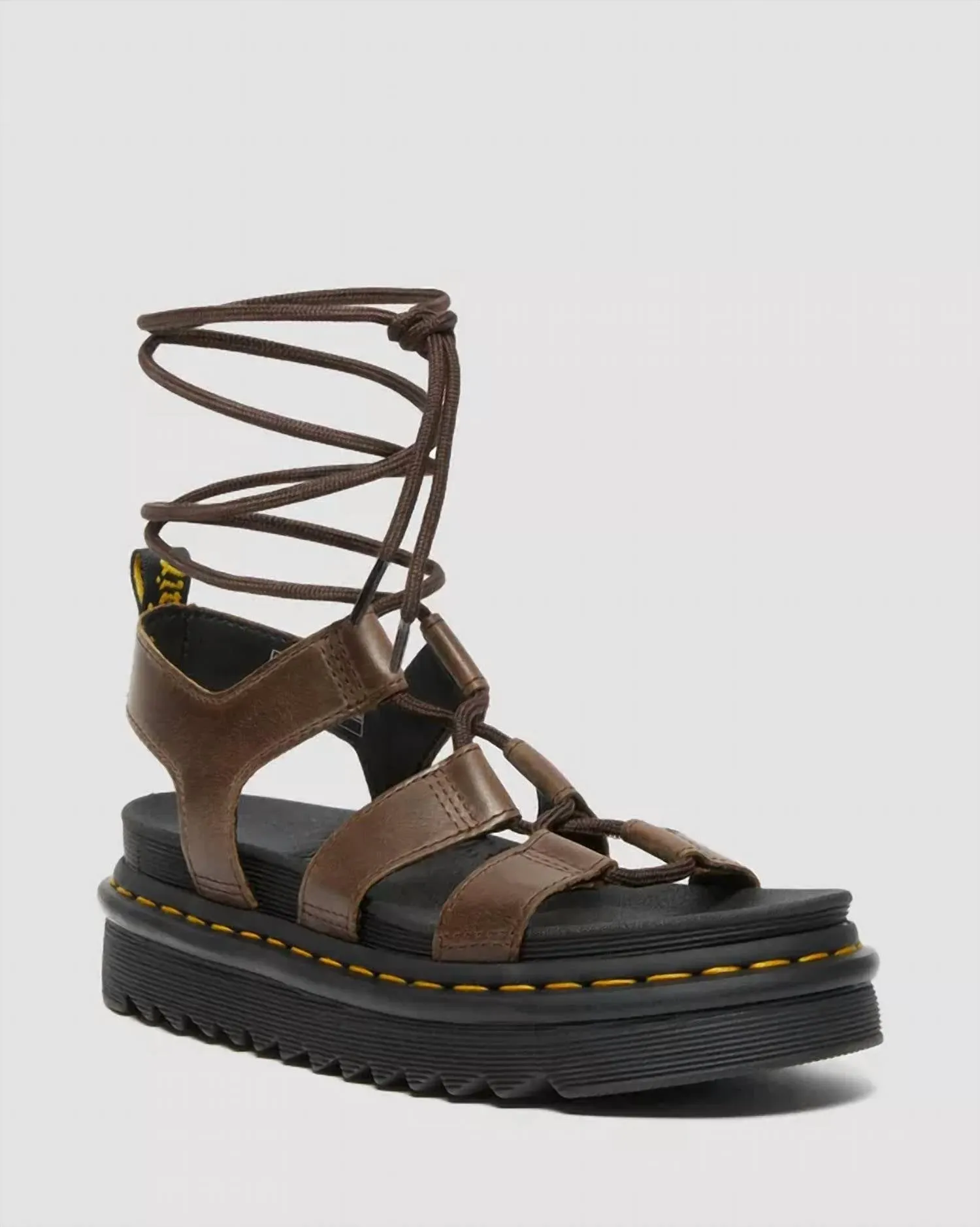 Nartilla Women's Leather Gladiator Sandals In Dark Brown