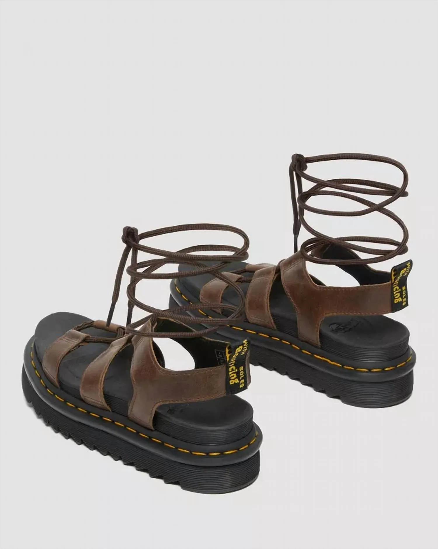 Nartilla Women's Leather Gladiator Sandals In Dark Brown