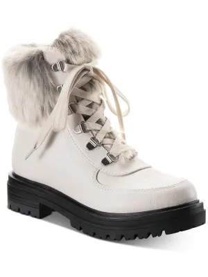 Orlaa  Womens Faux Leather Cold Weather Combat & Lace-up Boots