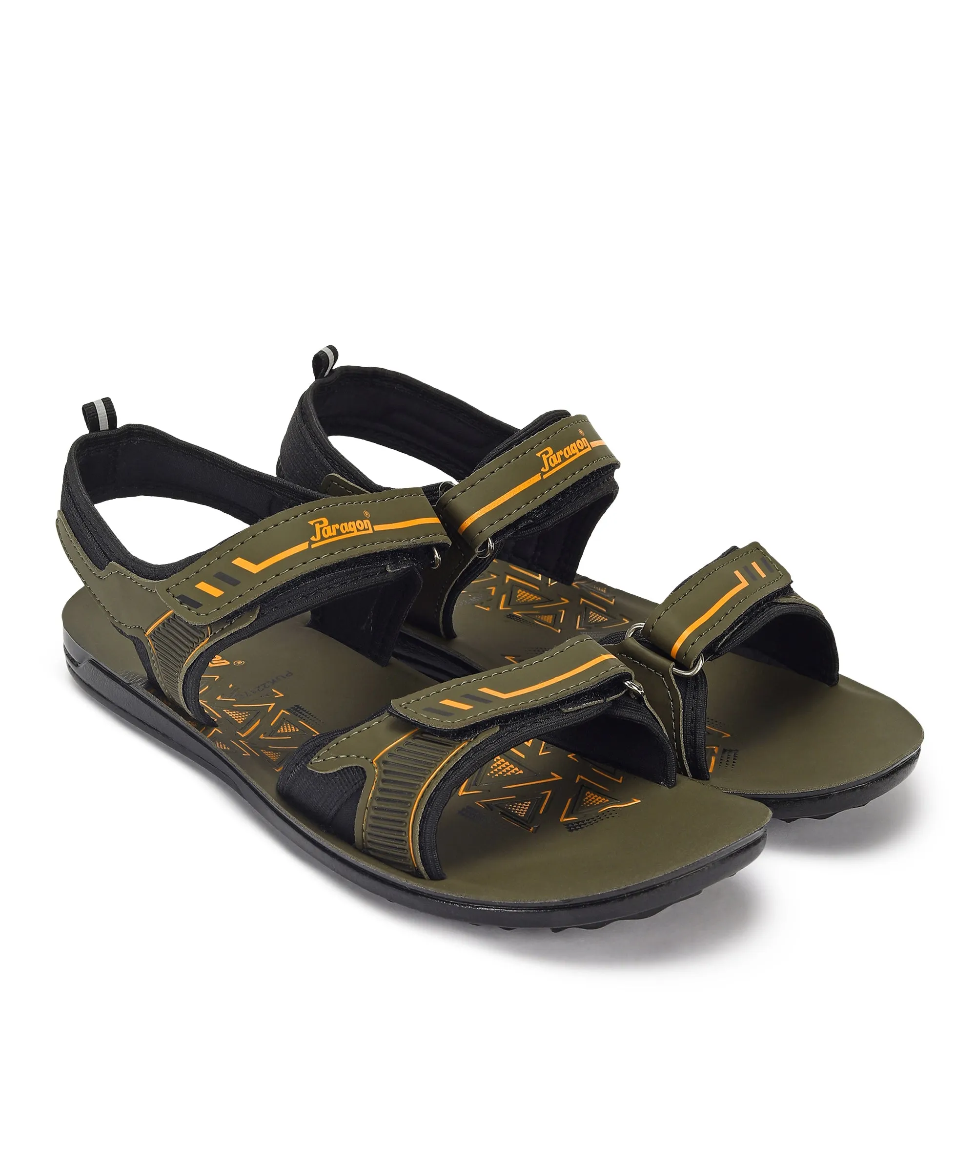 Paragon PUK2217G Men Stylish Velcro Sandals | Comfortable Sporty Sandals for Daily Outdoor Use | Casual Athletic Sandals with Cushioned Soles