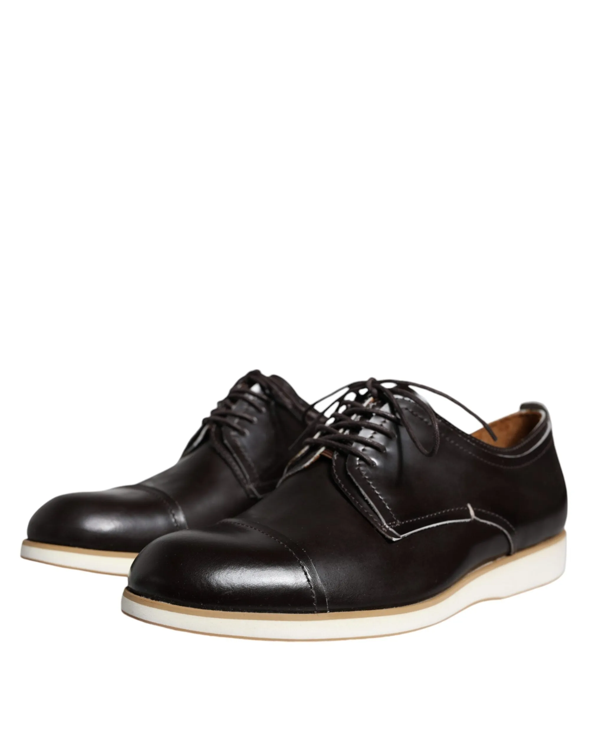 Pollini   Leather Lace Up Men Dress Formal Men's Shoes (Pre-Owned)