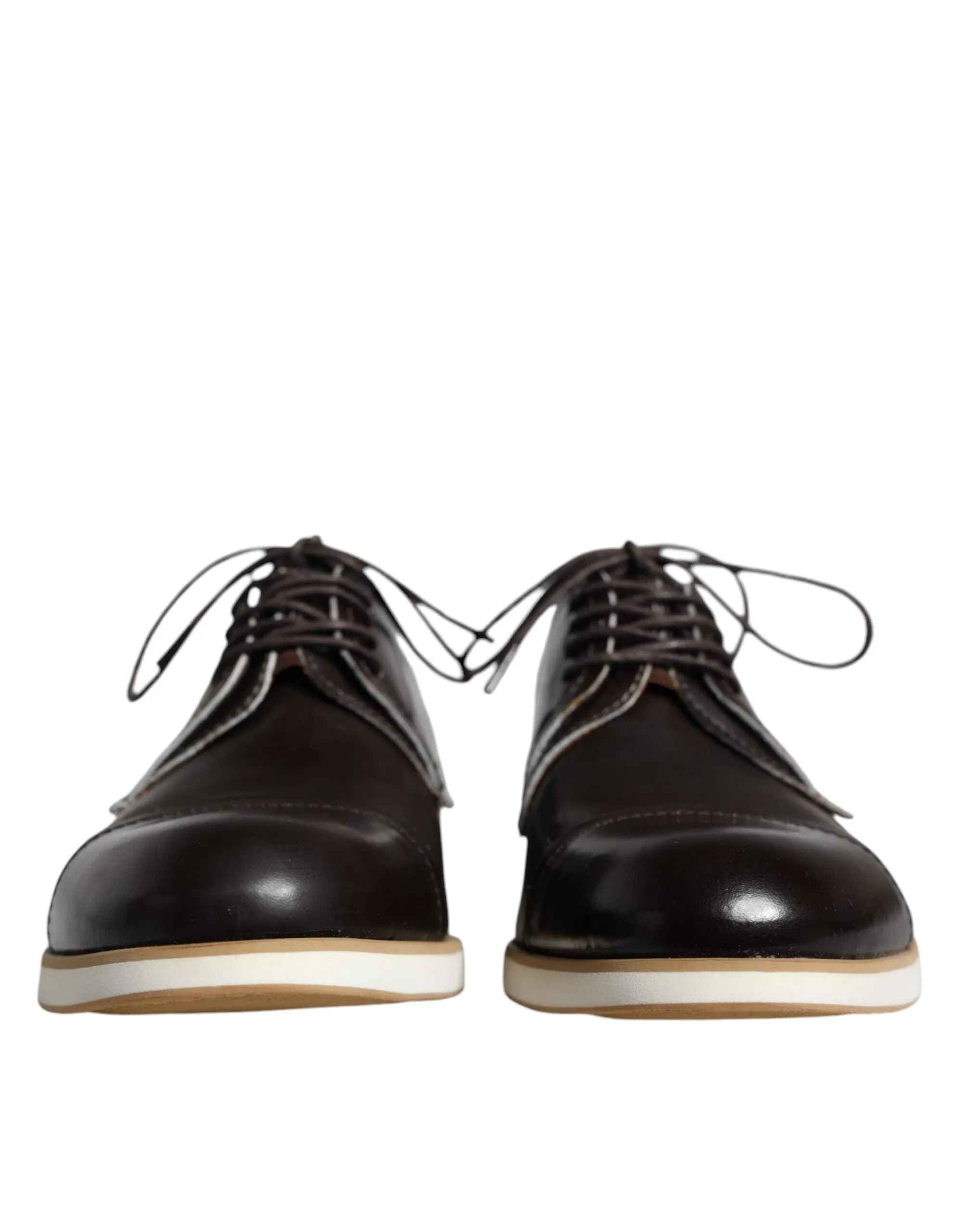 Pollini   Leather Lace Up Men Dress Formal Men's Shoes (Pre-Owned)