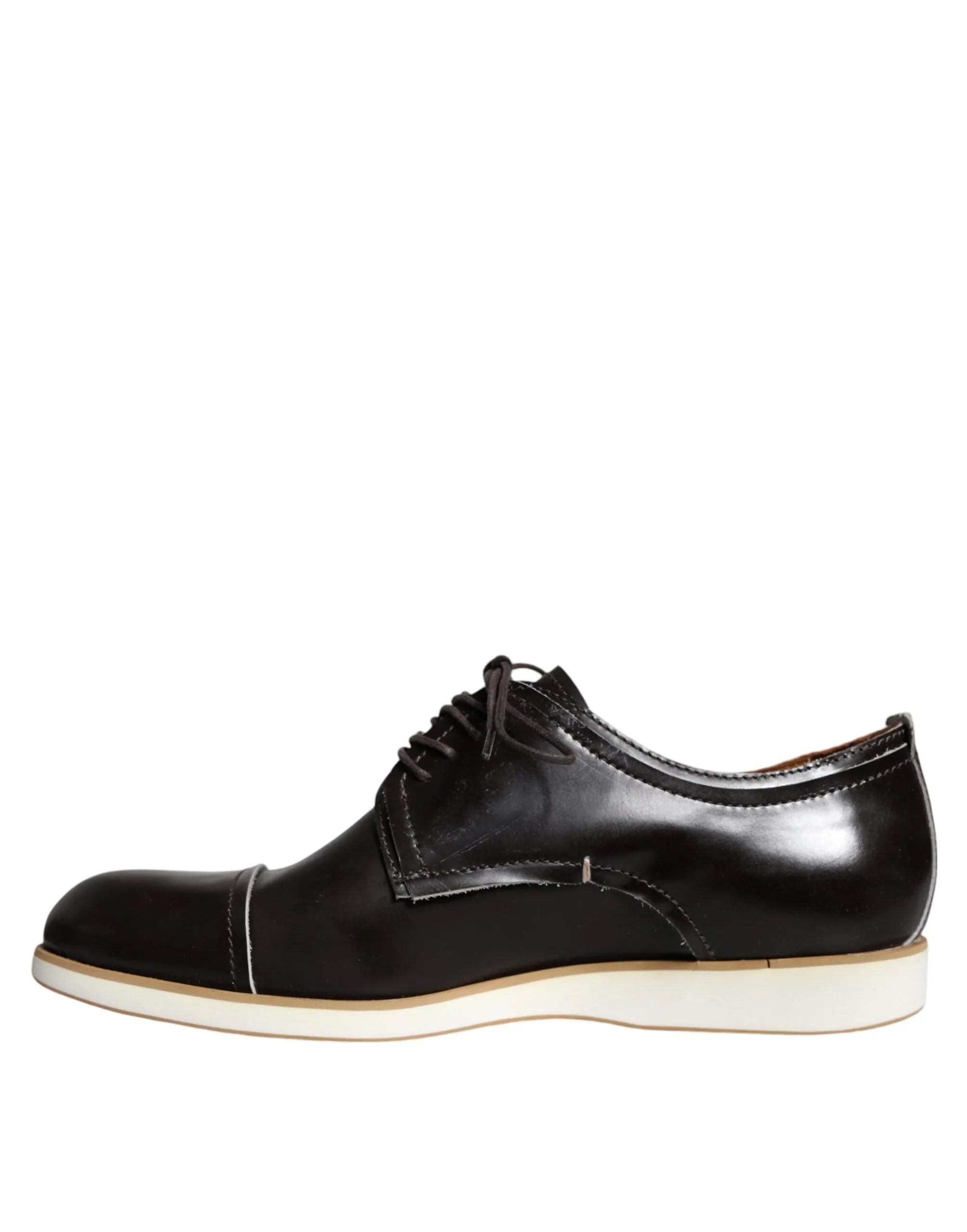 Pollini   Leather Lace Up Men Dress Formal Men's Shoes (Pre-Owned)