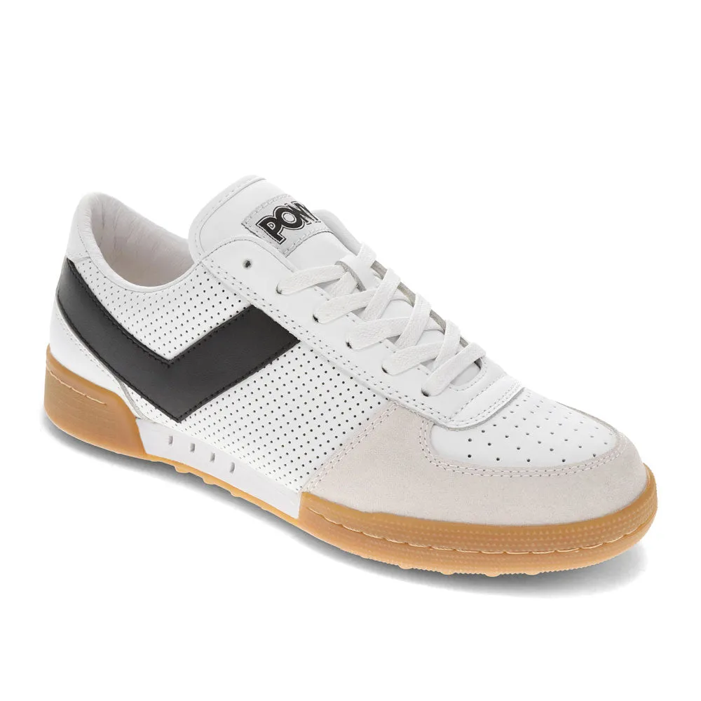 PONY Mens Linebacker Lux Genuine Leather and Suede Premium Lace Up Athletic Sneaker Shoe