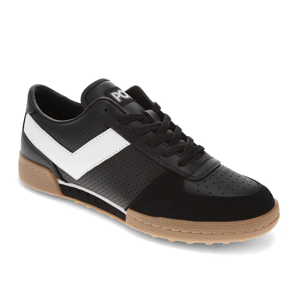 PONY Mens Linebacker Lux Genuine Leather and Suede Premium Lace Up Athletic Sneaker Shoe