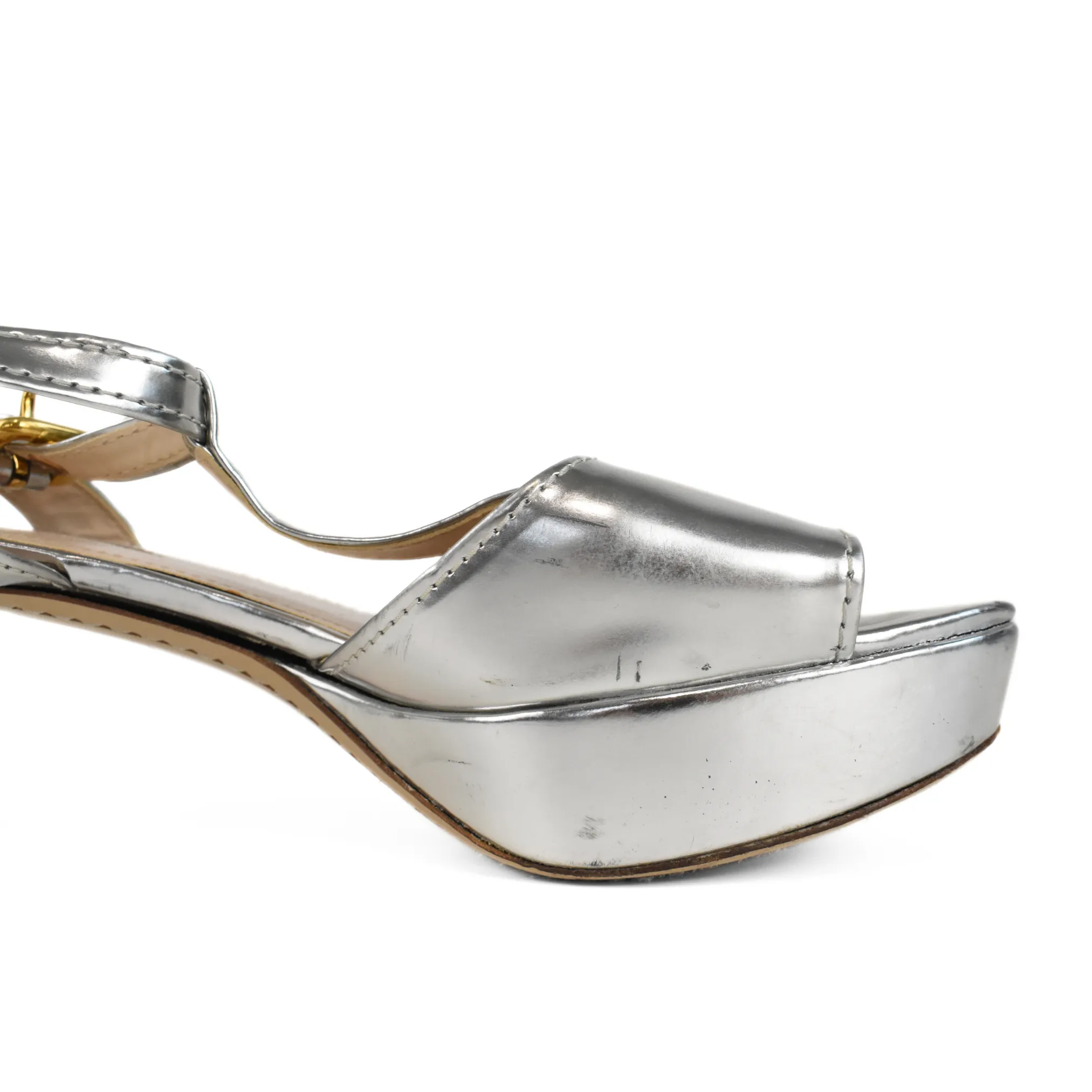 Prada 'Metallic Platform' Sandals - Women's 39
