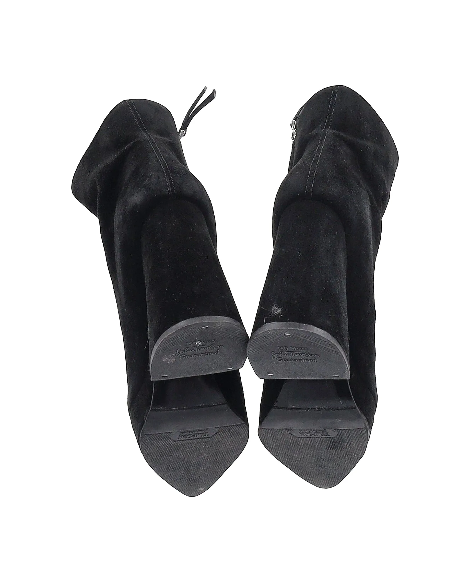 Proenza Schouler Block Heel Platform Boots in Black Suede