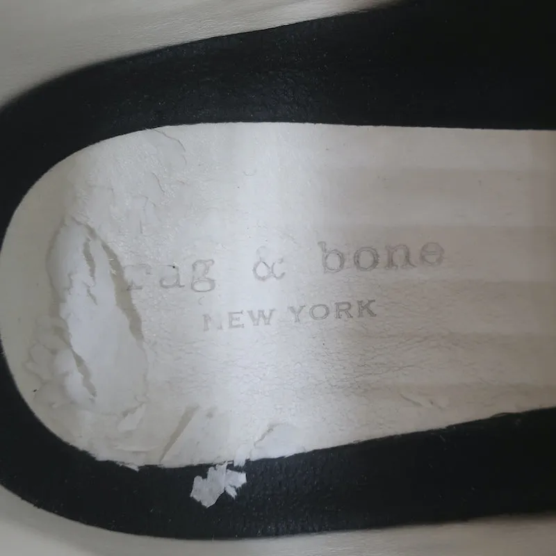 Rag & Bone Retro Low Top Running Sneakers White Mesh & Off-White Suede Size 37