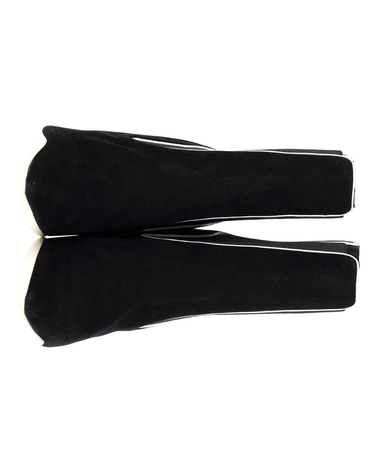 René Caovilla Ribbed Side Ankle Boots In Black Suede