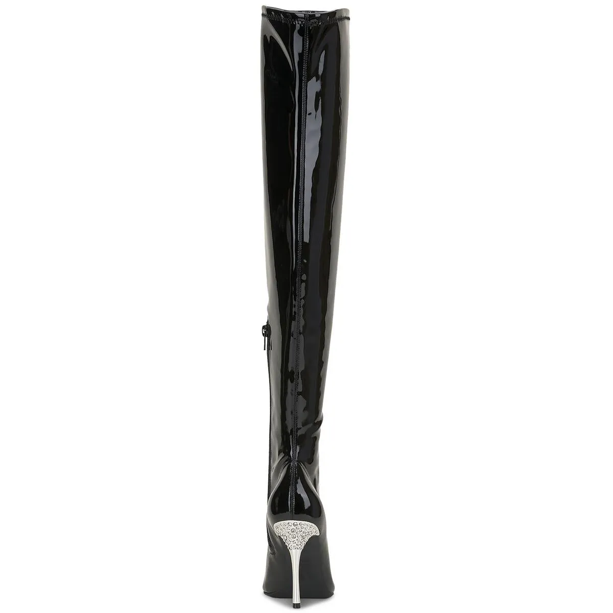 Romina Womens Patent Metallic Thigh-High Boots