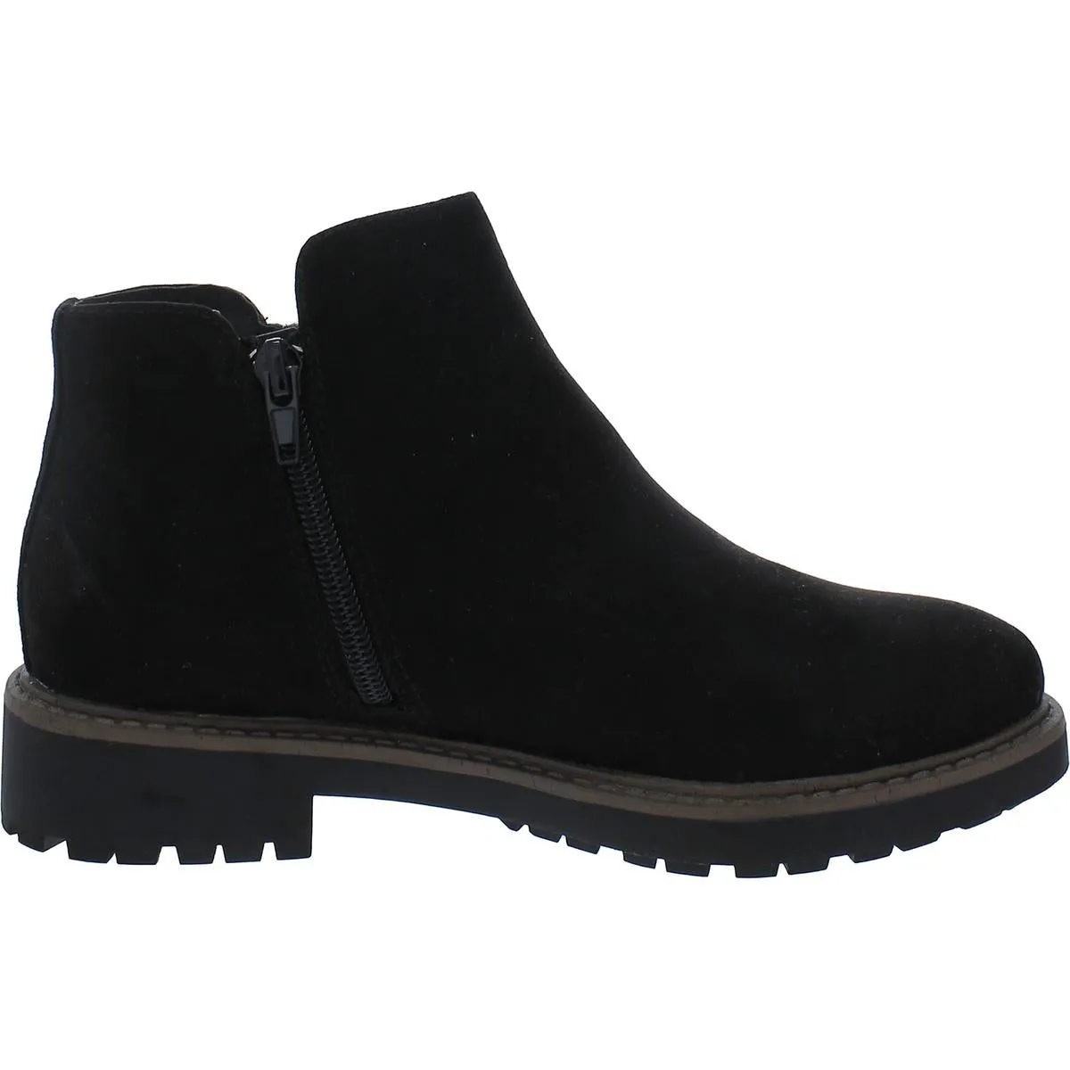 Saige Womens Faux Suede Side Zip Ankle Boots