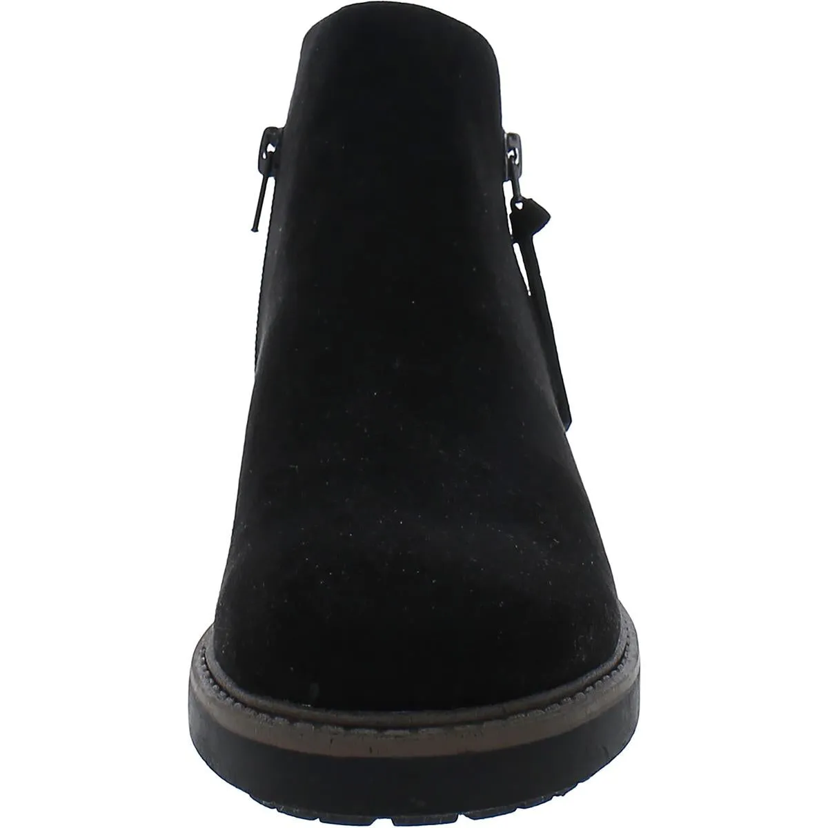 Saige Womens Faux Suede Side Zip Ankle Boots