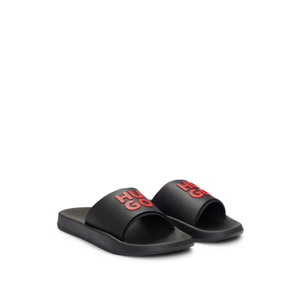 Slides with logo-branded straps