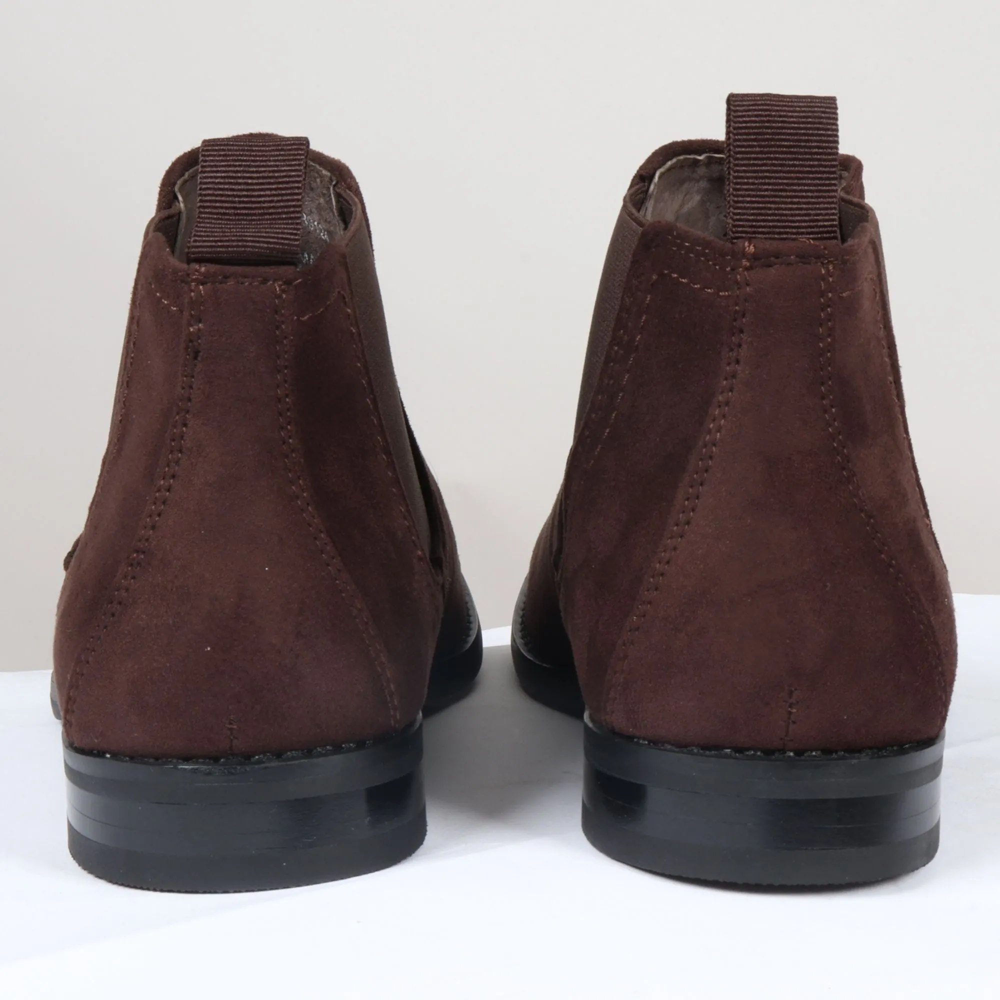 Slip On Suede Leather Lined Chelsea Ankle Shoes