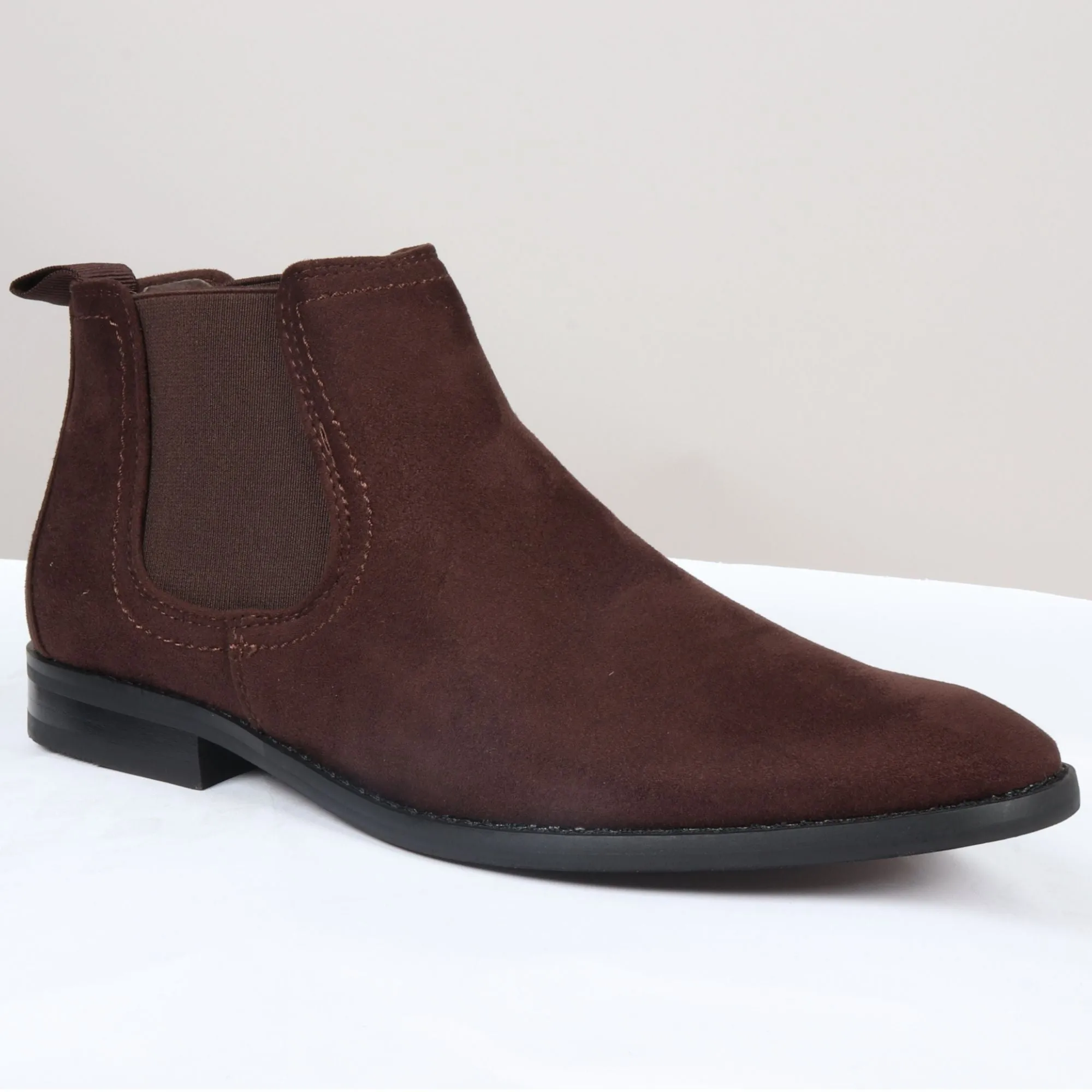 Slip On Suede Leather Lined Chelsea Ankle Shoes